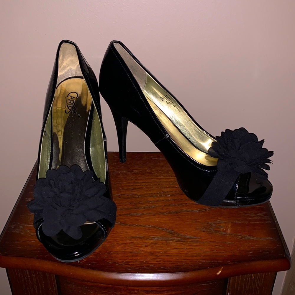 4 inch black Carlis cupcake shoes